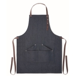 Tablier personnalisé en jean avec 3 poches de 240 gr/m2 Denim Plus couleur bleu quatrième vue