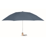 Parapluies pliants personnalisés avec manche en bambou Ø107 RPET couleur bleu
