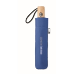 Parapluies pliants personnalisés avec manche en bambou Ø107 RPET couleur bleu roi cinquième vue principale