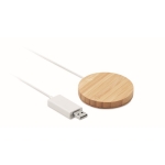 Chargeur sans fil d'entreprise en bambou avec logo Magnet couleur bois deuxième vue