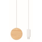 Chargeur sans fil d'entreprise en bambou avec logo Magnet couleur bois quatrième vue