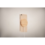 Chargeur sans fil d'entreprise en bambou avec logo Magnet couleur bois quatrième vue photographique