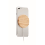 Chargeur sans fil d'entreprise en bambou avec logo Magnet couleur bois cinquième vue