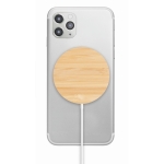 Chargeur sans fil d'entreprise en bambou avec logo Magnet couleur bois septième vue