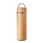 Bouteille isotherme publicitaire et bambou avec infuseur 480ml Natura couleur bois