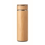 Bouteille isotherme publicitaire et bambou avec infuseur 480ml Natura couleur bois troisième vue