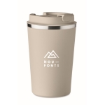 Mug isotherme inox personnalisable anti-fuite 350ml Elegant couleur beige vue principale
