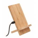 Support pratique en bambou pour chargeur sans fil rapide Support couleur bois