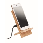 Support pratique en bambou pour chargeur sans fil rapide Support couleur bois troisième vue
