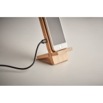 Support pratique en bambou pour chargeur sans fil rapide Support couleur bois cinquième vue photographique