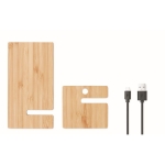Support pratique en bambou pour chargeur sans fil rapide Support couleur bois septième vue