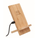 Support pratique en bambou pour chargeur sans fil rapide Support couleur bois vue principale