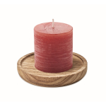 Bougeoir personnalisé avec bougie parfumée à la vanille Wooden couleur rouge