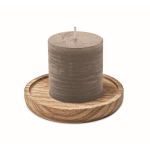 Bougeoir personnalisé avec bougie parfumée à la vanille Wooden couleur gris