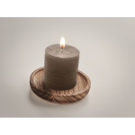 Bougeoir personnalisé avec bougie parfumée à la vanille Wooden couleur gris deuxième vue photographique