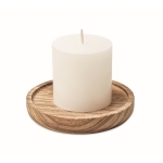 Bougeoir personnalisé avec bougie parfumée à la vanille Wooden couleur bois