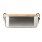 Lunch box en acier inoxydable avec fermoirs anti-fuites 750 ml Robust couleur bois huitième vue