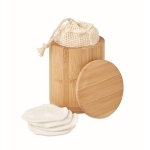 20 lingettes nettoyantes visage réutilisables dans un sachet Bamboo couleur bois
