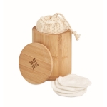 20 lingettes nettoyantes visage réutilisables dans un sachet Bamboo couleur bois deuxième vue principale
