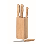 Ensemble de couteaux personnalisés en bois avec support Wooden couleur bois deuxième vue