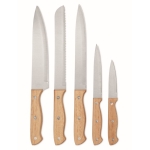 Ensemble de couteaux personnalisés en bois avec support Wooden couleur bois troisième vue