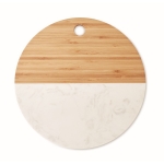 Planches de service circulaires en marbre et bambou Gourmet couleur bois troisième vue