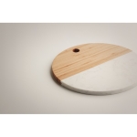Planches de service circulaires en marbre et bambou Gourmet couleur bois quatrième vue photographique