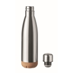 Bouteille inox personnalisée avec base en liège 500 ml Inox Cork couleur argenté mat deuxième vue