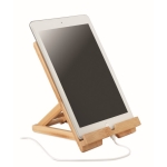 Support avec logo gravé pour tablette ou portable en bambou Bamboo couleur bois deuxième vue