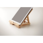 Support avec logo gravé pour tablette ou portable en bambou Bamboo couleur bois cinquième vue photographique