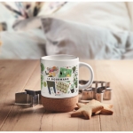 Mug pour sublimation avec base en liège 300ml Sublim Cork couleur blanc deuxième vue d'ambiance 2
