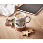 Mug pour sublimation avec base en liège 300ml Sublim Cork couleur blanc quatrième vue d'ambiance 2