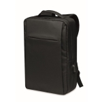 Sacs à dos pour ordinateur de 16´´ recyclés avec USB Power RPET couleur noir deuxième vue