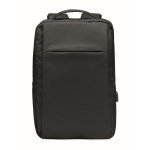 Sacs à dos pour ordinateur de 16´´ recyclés avec USB Power RPET couleur noir troisième vue