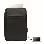 Sacs à dos pour ordinateur de 16´´ recyclés avec USB Power RPET couleur noir quatrième vue