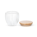 Verre en verre à double paroi avec couvercle de 250 ml Vacuum Small couleur bois clair