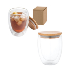Verre en verre à double paroi avec couvercle de 350 ml Vacuum Medium