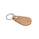 Porte-clés publicitaire ovale gravable en liège Cork Oval couleur naturel