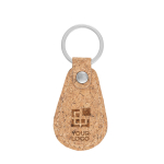 Porte-clés publicitaire ovale gravable en liège Cork Oval avec zone d'impression