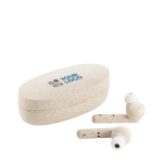 Ecouteurs en fibre de blé multifonctionnels Bluetooth 5.0 Straw avec zone d'impression