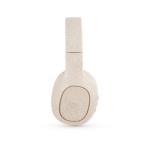 Casque audio personnalisable pliable sans fil 5.0 en fibre de blé Fold couleur naturel première vue