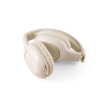 Casque audio personnalisable pliable sans fil 5.0 en fibre de blé Fold couleur naturel quatrième vue