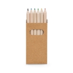6 crayons de couleur pour enfants dans étui en carton Essential couleur marron première vue