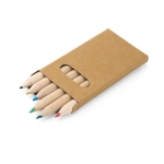 6 crayons de couleur pour enfants dans étui en carton Essential couleur marron