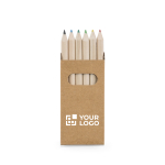 6 crayons de couleur pour enfants dans étui en carton Essential avec zone d'impression
