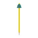 Crayon à papier coloré avec gomme en forme de Père Noël couleur jaune