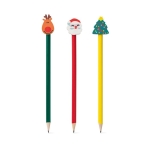 Crayon à papier coloré avec gomme en forme de Père Noël