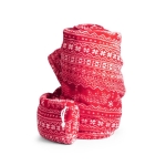 Plaid de Noël personnalisable avec finition velours 240 g/m² Norway couleur rouge quatrième vue