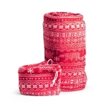 Plaid de Noël personnalisable avec finition velours 240 g/m² Norway couleur rouge cinquième vue