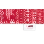 Plaid de Noël personnalisable avec finition velours 240 g/m² Norway couleur rouge image avec logo